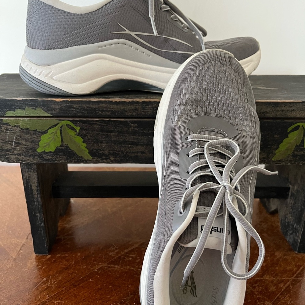 Dansko Gray Mesh Sneakers with Wave Design